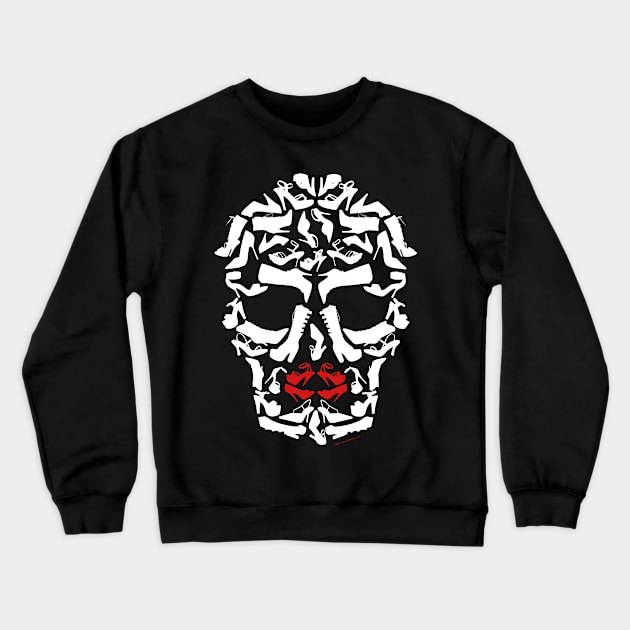 High Heel Shoe Fashion Monster Skull Face Crewneck Sweatshirt by House_Of_HaHa